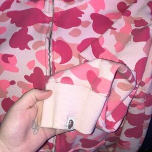 Mens pink camo bape hoodie
